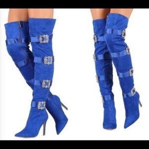 🔥🔥🔥Brand new Blue Suede Thigh Boots🔥🔥🔥